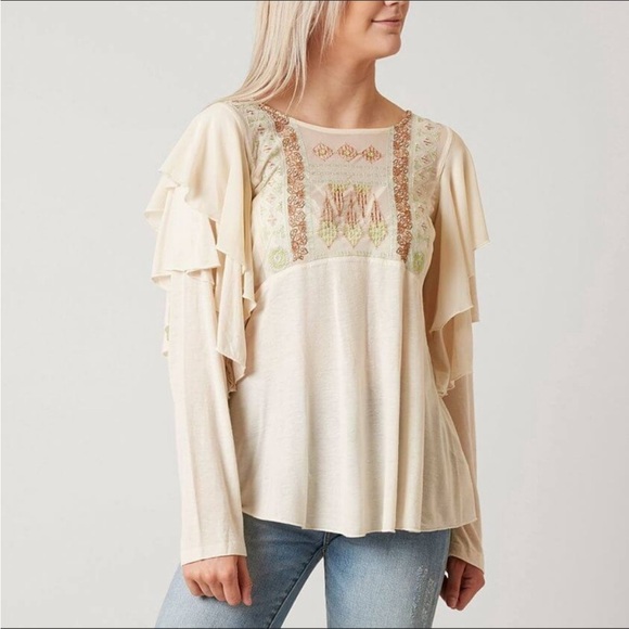 Free People La Cienega Embroidered Blouse Top - Picture 1 of 9